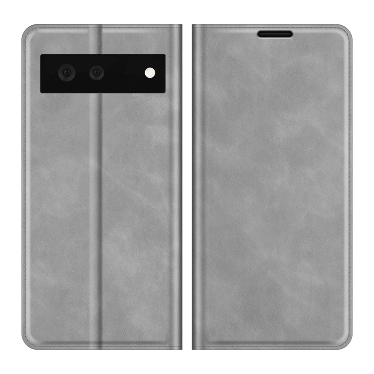 For Google Pixel 6 Retro-skin Business Magnetic Suction Leather Case with Holder & Card Slots & Wallet