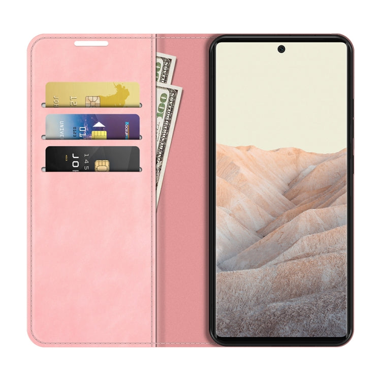 For Google Pixel 6 Retro-skin Business Magnetic Suction Leather Case with Holder & Card Slots & Wallet