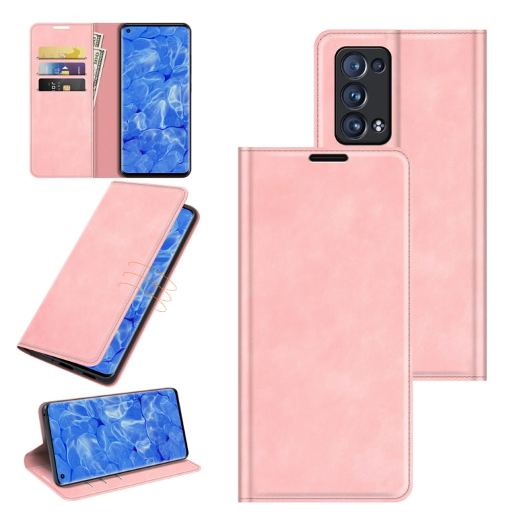 For OPPO Reno6 Pro+ 5G Retro-skin Business Magnetic Suction Leather Case with Holder & Card Slots & Wallet