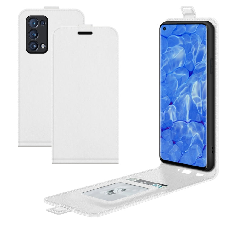 For OPPO Reno6 Pro+ 5G R64 Texture Single Vertical Flip Leather Protective Case with Card Slots & Photo Frame