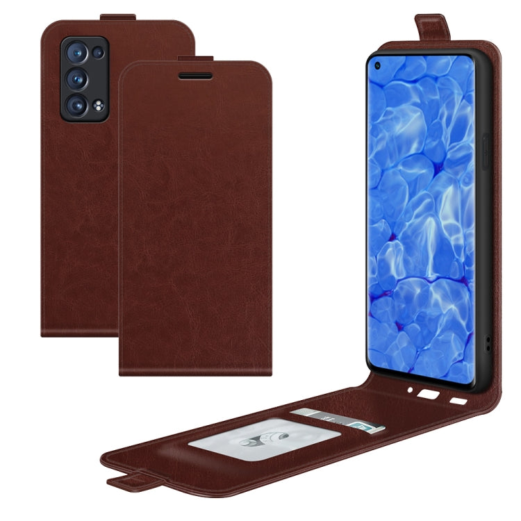 For OPPO Reno6 Pro+ 5G R64 Texture Single Vertical Flip Leather Protective Case with Card Slots & Photo Frame
