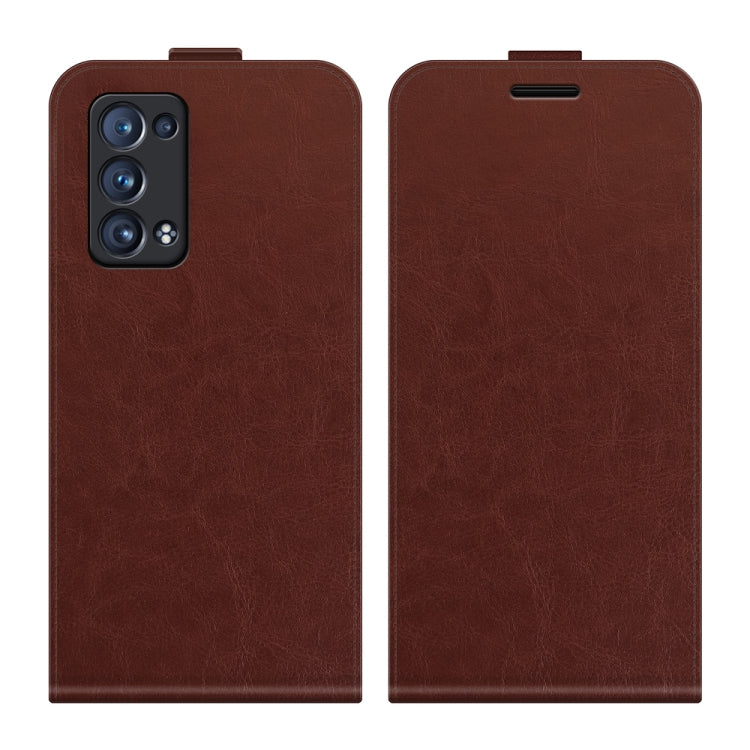 For OPPO Reno6 Pro+ 5G R64 Texture Single Vertical Flip Leather Protective Case with Card Slots & Photo Frame