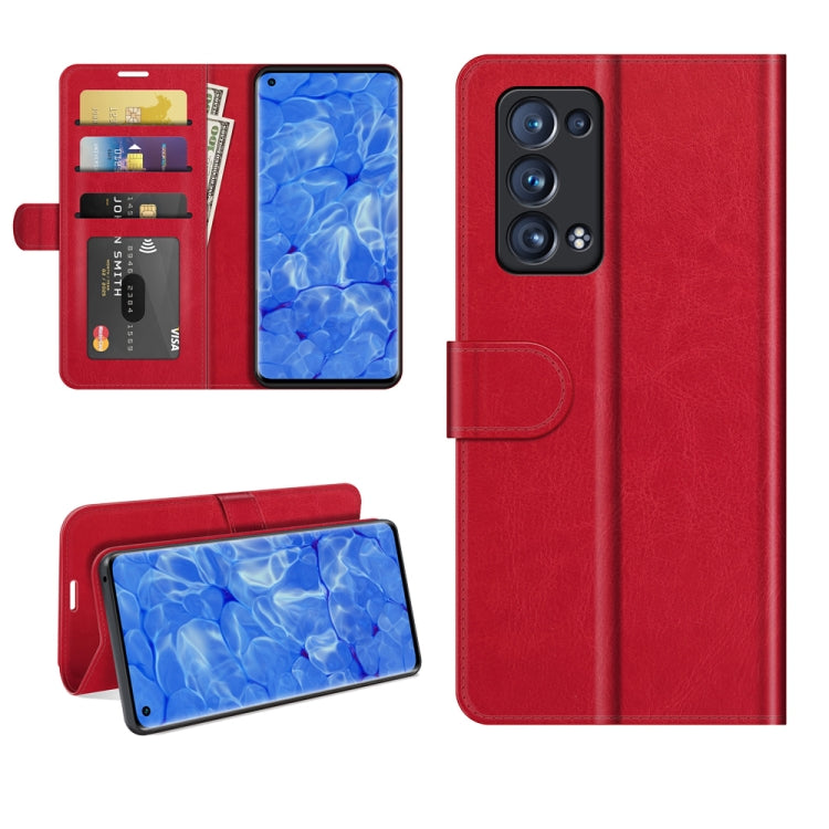 For OPPO Reno6 Pro+ 5G R64 Texture Single Horizontal Flip Protective Case with Holder & Card Slots & Wallet& Photo Frame