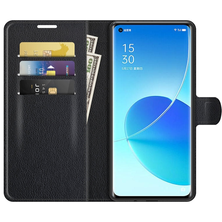 For OPPO Reno6 Pro 5G Litchi Texture Horizontal Flip Protective Case with Holder & Card Slots & Wallet