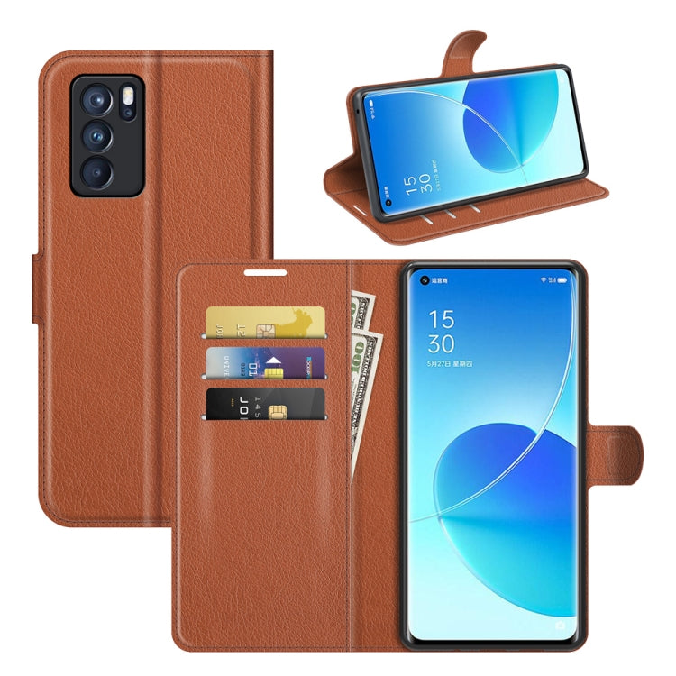 For OPPO Reno6 Pro 5G Litchi Texture Horizontal Flip Protective Case with Holder & Card Slots & Wallet