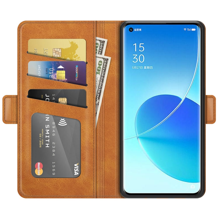 For OPPO Reno6 Pro 5G Dual-side Magnetic Buckle Horizontal Flip Leather Case with Holder & Card Slots & Wallet