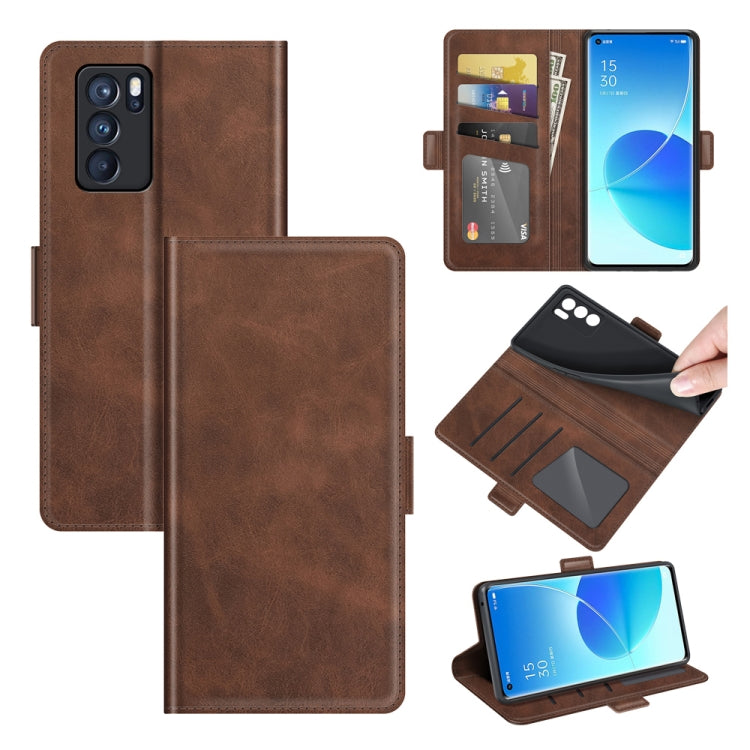 For OPPO Reno6 Pro 5G Dual-side Magnetic Buckle Horizontal Flip Leather Case with Holder & Card Slots & Wallet