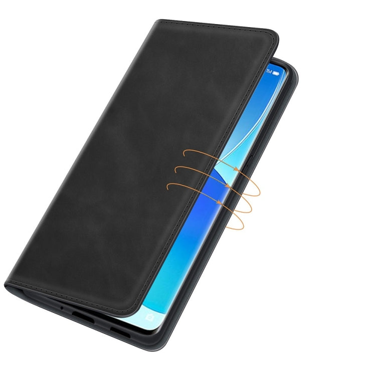 For OPPO Reno6 Pro 5G Retro-skin Business Magnetic Suction Leather Case with Holder & Card Slots & Wallet