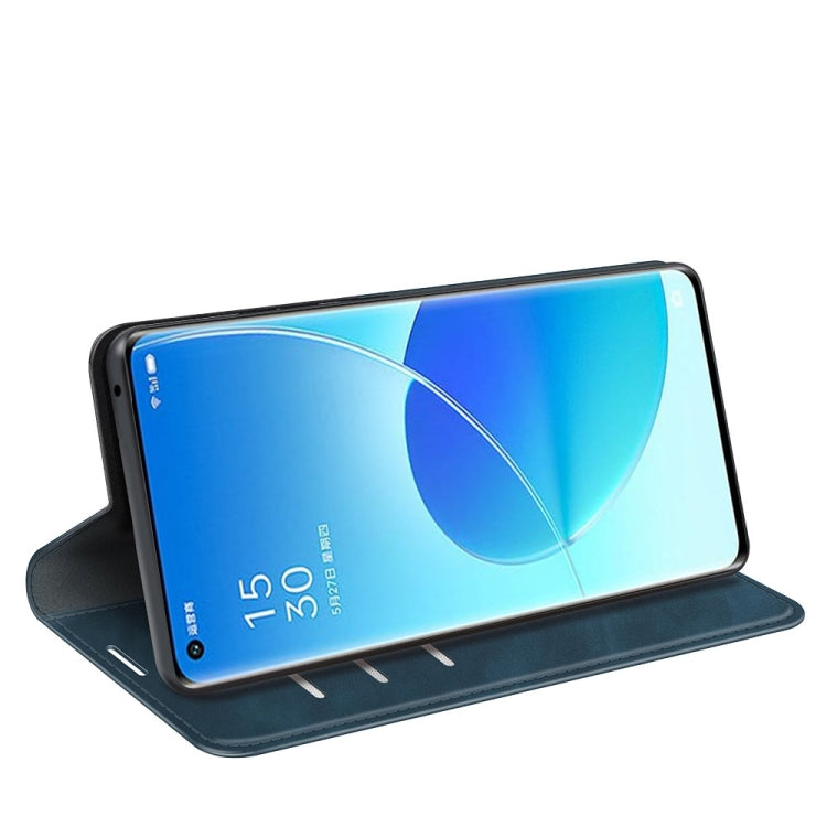 For OPPO Reno6 Pro 5G Retro-skin Business Magnetic Suction Leather Case with Holder & Card Slots & Wallet