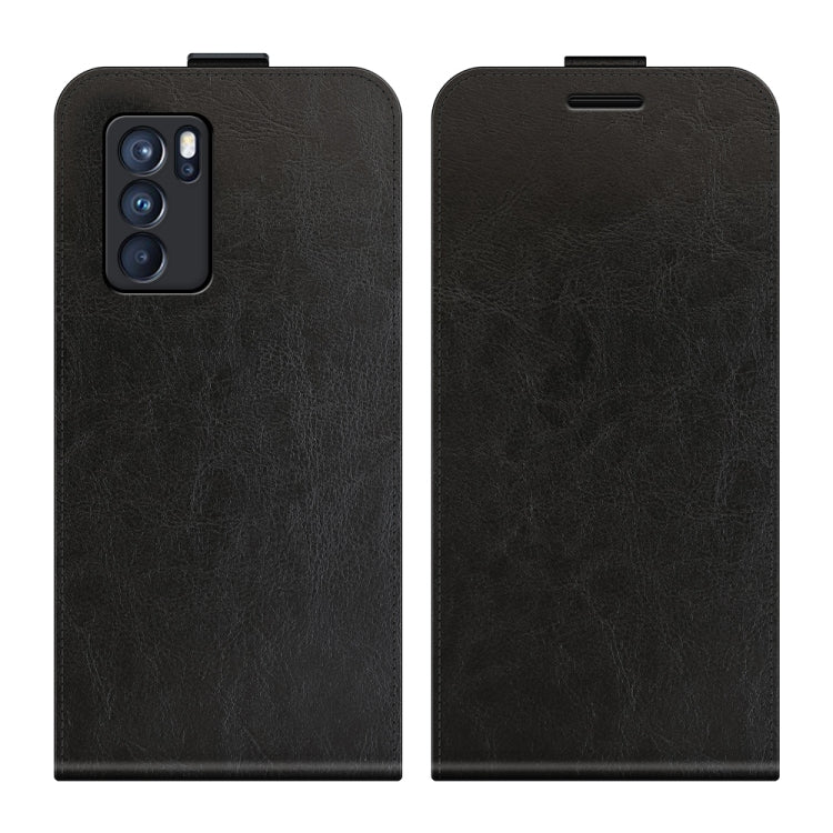 For OPPO Reno6 Pro 5G R64 Texture Single Vertical Flip Leather Protective Case with Card Slots & Photo Frame