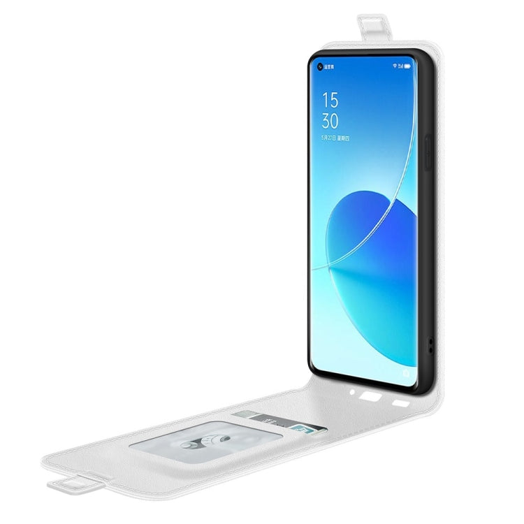 For OPPO Reno6 Pro 5G R64 Texture Single Vertical Flip Leather Protective Case with Card Slots & Photo Frame