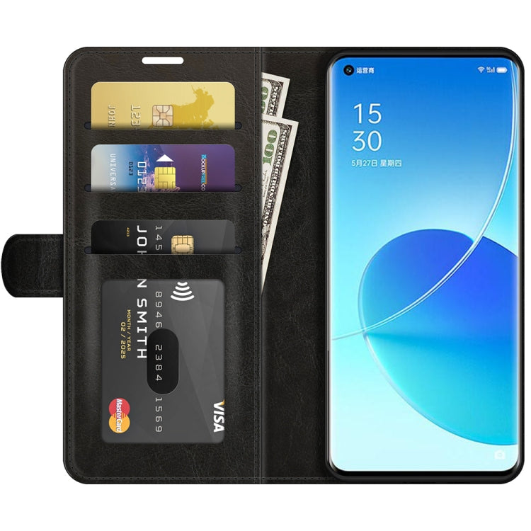 For OPPO Reno6 Pro 5G R64 Texture Single Horizontal Flip Protective Case with Holder & Card Slots & Wallet& Photo Frame