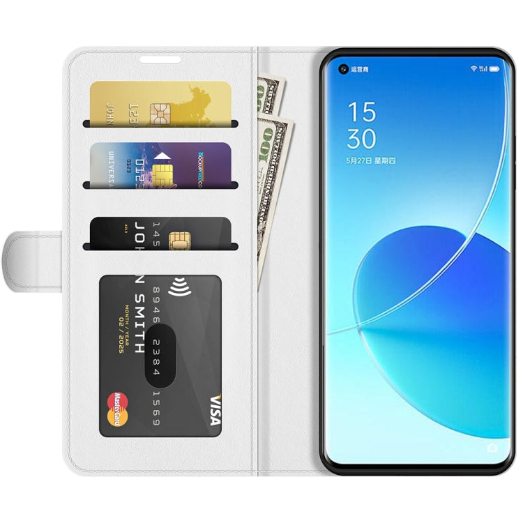 For OPPO Reno6 Pro 5G R64 Texture Single Horizontal Flip Protective Case with Holder & Card Slots & Wallet& Photo Frame