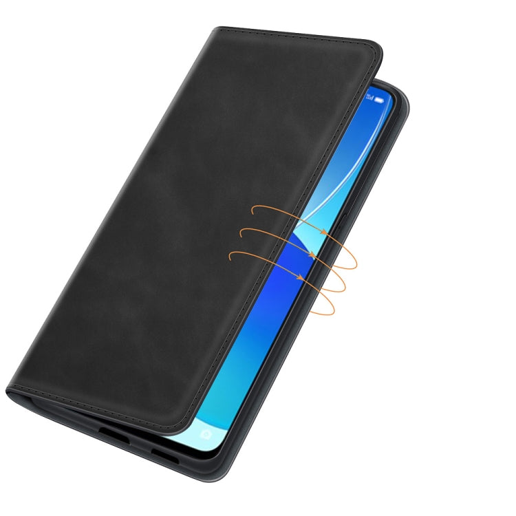 For OPPO Reno6 5G Retro-skin Business Magnetic Suction Leather Case with Holder & Card Slots & Wallet