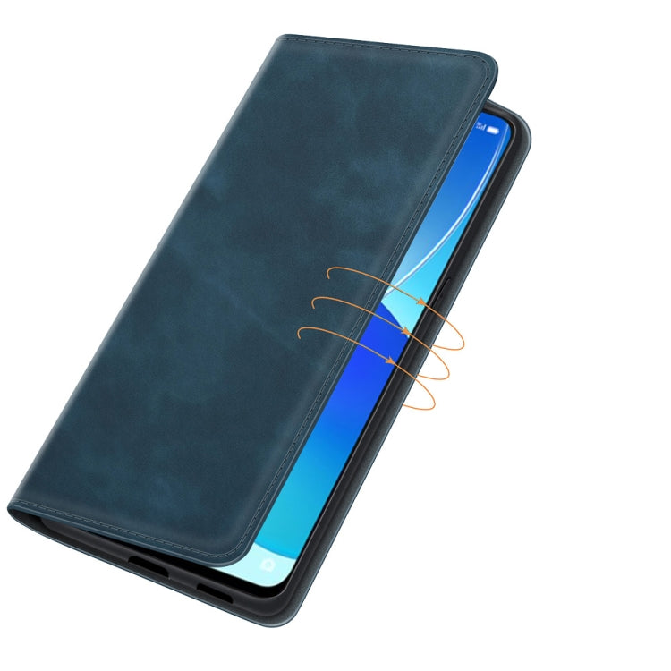 For OPPO Reno6 5G Retro-skin Business Magnetic Suction Leather Case with Holder & Card Slots & Wallet