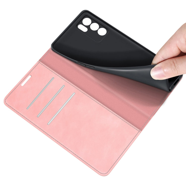 For OPPO Reno6 5G Retro-skin Business Magnetic Suction Leather Case with Holder & Card Slots & Wallet