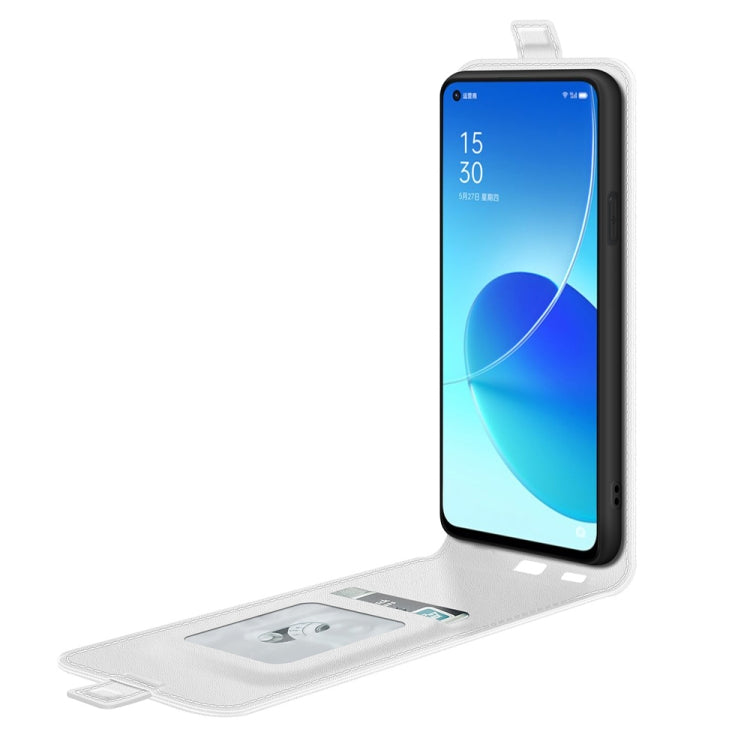 For OPPO Reno6 5G R64 Texture Single Vertical Flip Leather Protective Case with Card Slots & Photo Frame