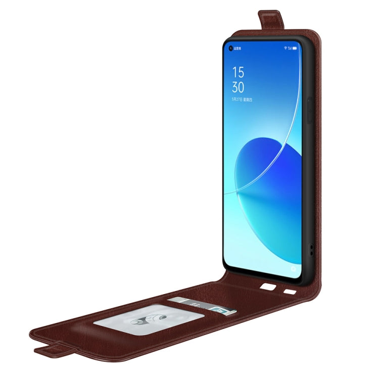 For OPPO Reno6 5G R64 Texture Single Vertical Flip Leather Protective Case with Card Slots & Photo Frame