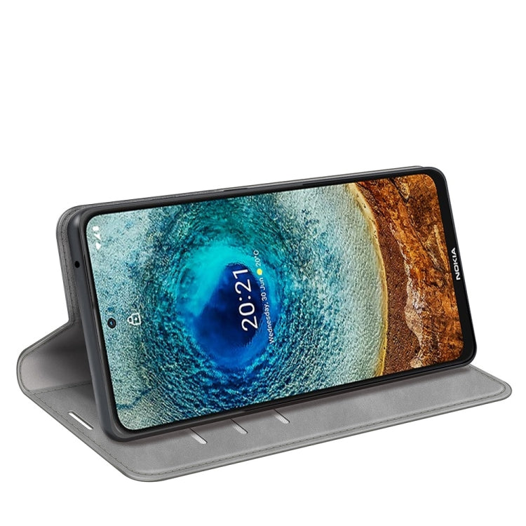 For Nokia X10/X20 Retro-skin Business Magnetic Suction Leather Case with Holder & Card Slots & Wallet