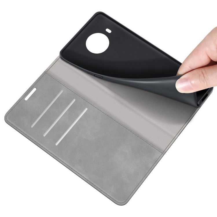 For Nokia X10/X20 Retro-skin Business Magnetic Suction Leather Case with Holder & Card Slots & Wallet