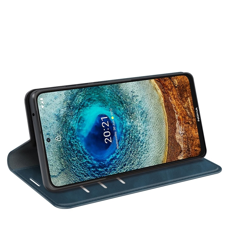 For Nokia X10/X20 Retro-skin Business Magnetic Suction Leather Case with Holder & Card Slots & Wallet