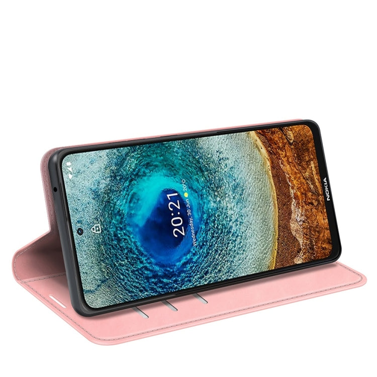 For Nokia X10/X20 Retro-skin Business Magnetic Suction Leather Case with Holder & Card Slots & Wallet