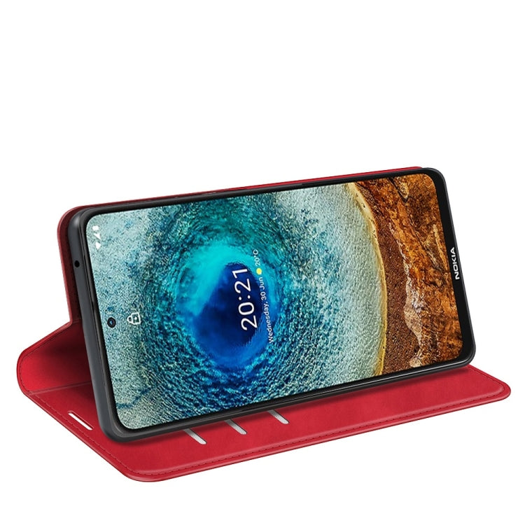 For Nokia X10/X20 Retro-skin Business Magnetic Suction Leather Case with Holder & Card Slots & Wallet