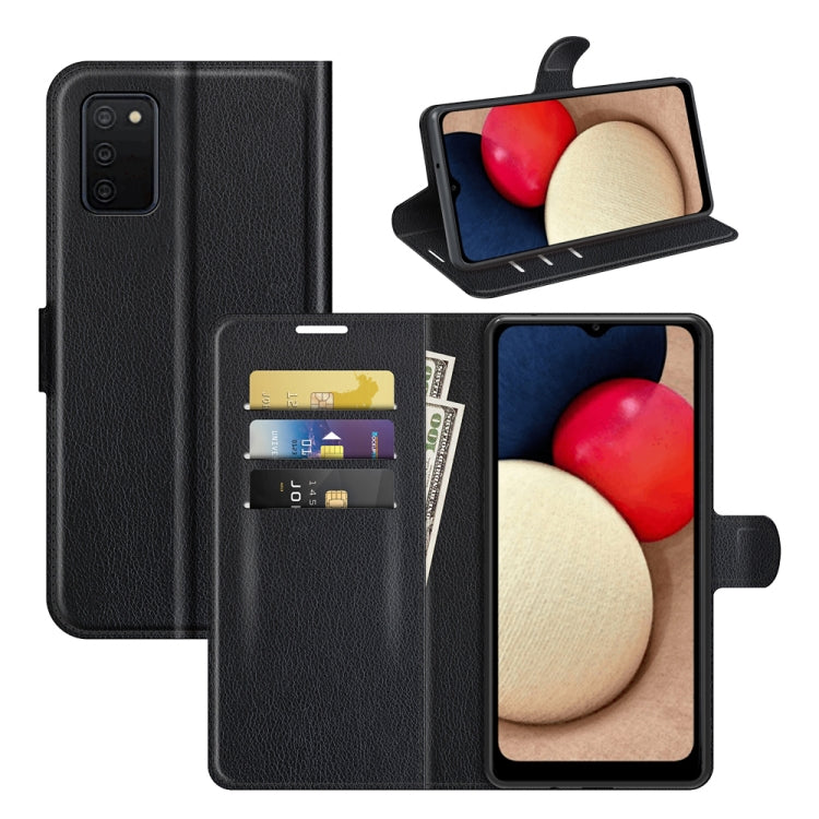 For Samsung Galaxy A03s 166mm Litchi Texture Horizontal Flip Protective Case with Holder & Card Slots & Wallet