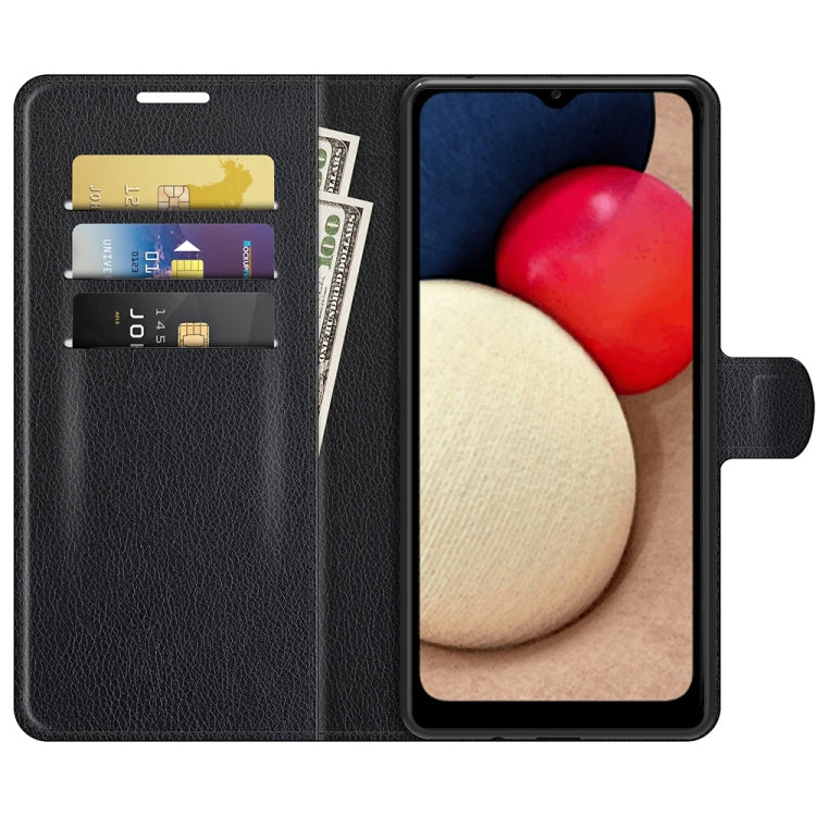 For Samsung Galaxy A03s 166mm Litchi Texture Horizontal Flip Protective Case with Holder & Card Slots & Wallet