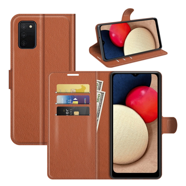 For Samsung Galaxy A03s 166mm Litchi Texture Horizontal Flip Protective Case with Holder & Card Slots & Wallet
