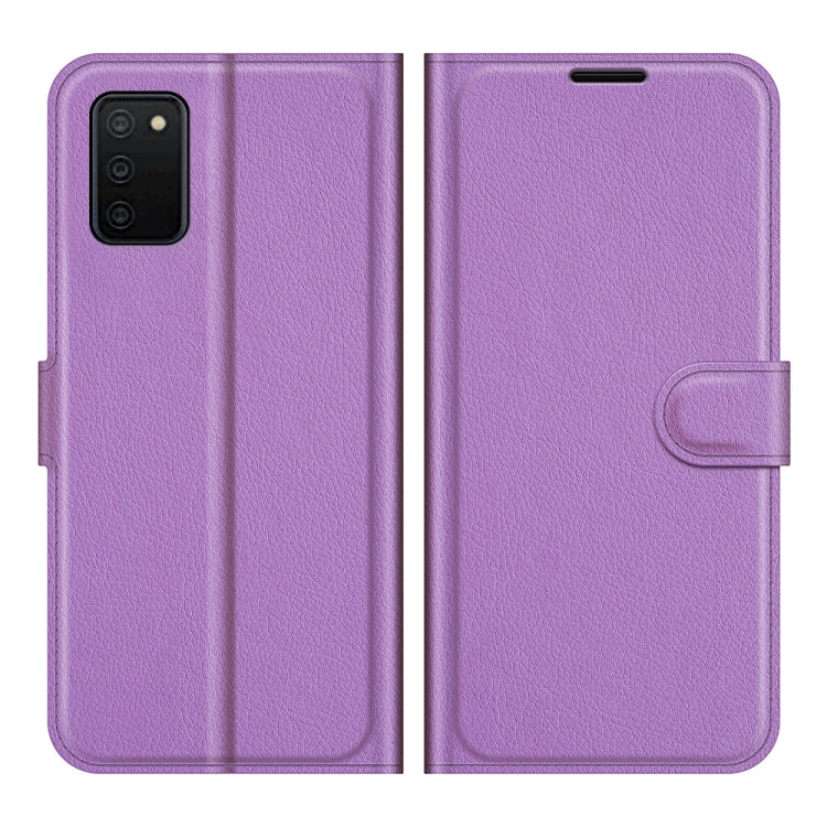 For Samsung Galaxy A03s 166mm Litchi Texture Horizontal Flip Protective Case with Holder & Card Slots & Wallet