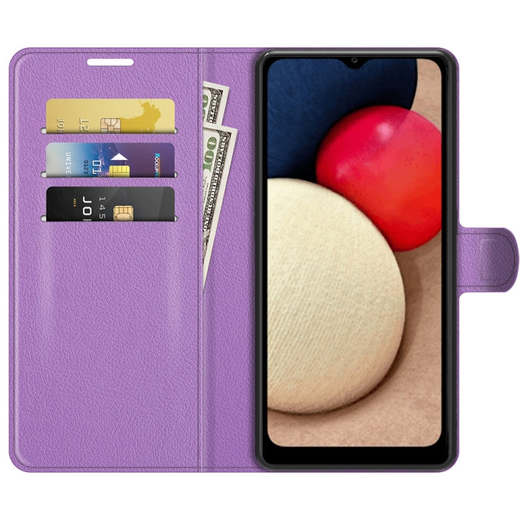 For Samsung Galaxy A03s 166mm Litchi Texture Horizontal Flip Protective Case with Holder & Card Slots & Wallet