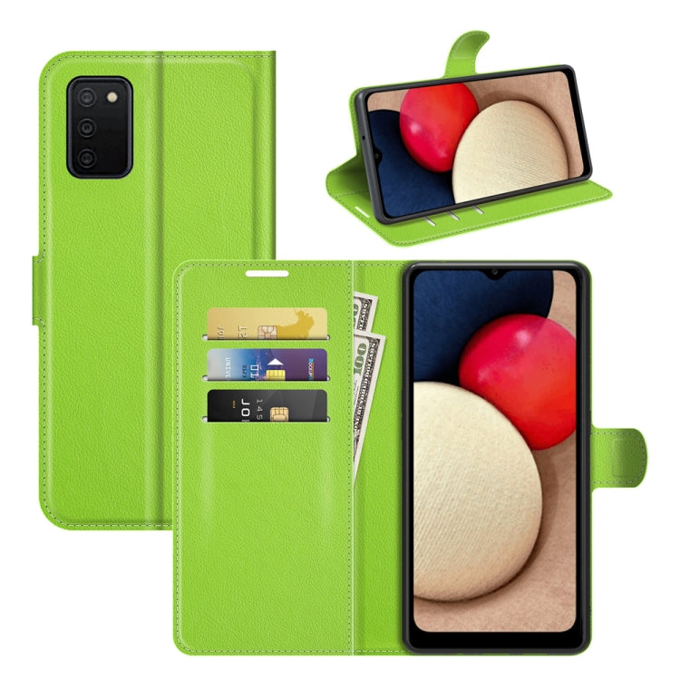 For Samsung Galaxy A03s 166mm Litchi Texture Horizontal Flip Protective Case with Holder & Card Slots & Wallet
