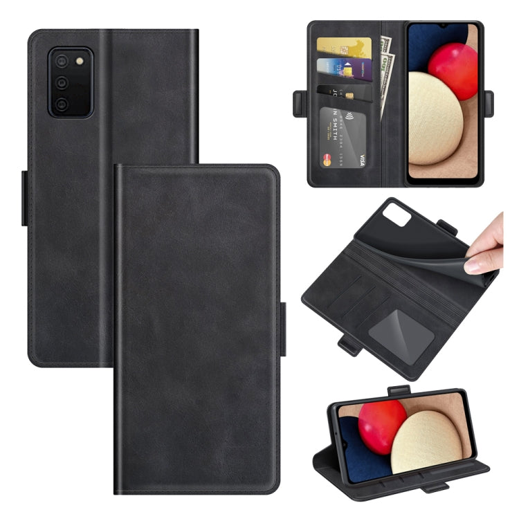 For Samsung Galaxy A03s 166mm Dual-side Magnetic Buckle Horizontal Flip Leather Case with Holder & Card Slots & Wallet