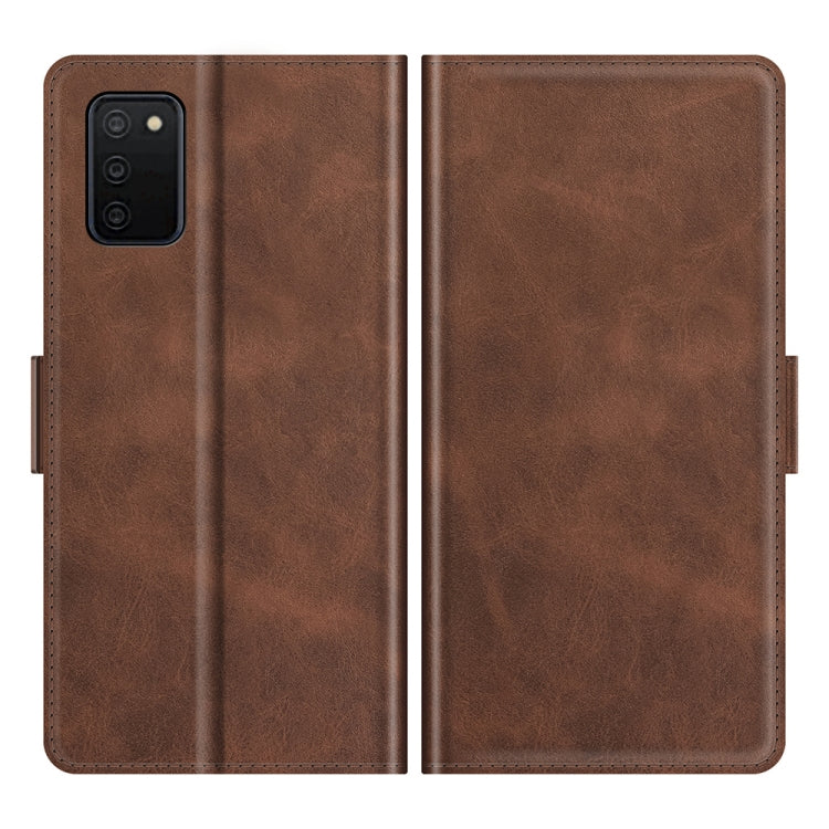 For Samsung Galaxy A03s 166mm Dual-side Magnetic Buckle Horizontal Flip Leather Case with Holder & Card Slots & Wallet