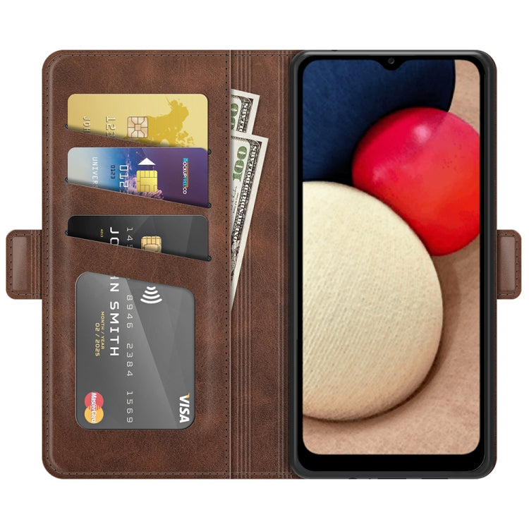For Samsung Galaxy A03s 166mm Dual-side Magnetic Buckle Horizontal Flip Leather Case with Holder & Card Slots & Wallet