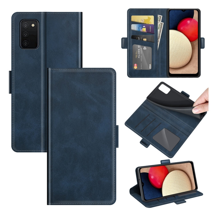 For Samsung Galaxy A03s 166mm Dual-side Magnetic Buckle Horizontal Flip Leather Case with Holder & Card Slots & Wallet