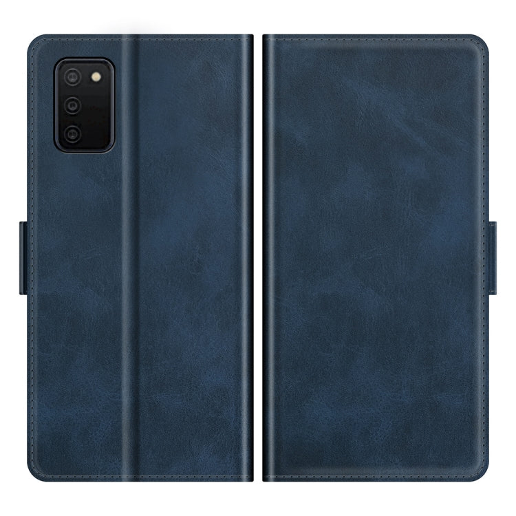 For Samsung Galaxy A03s 166mm Dual-side Magnetic Buckle Horizontal Flip Leather Case with Holder & Card Slots & Wallet