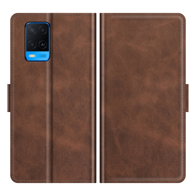 For OPPO A54 4G Dual-side Magnetic Buckle Horizontal Flip Leather Case with Holder & Card Slots & Wallet