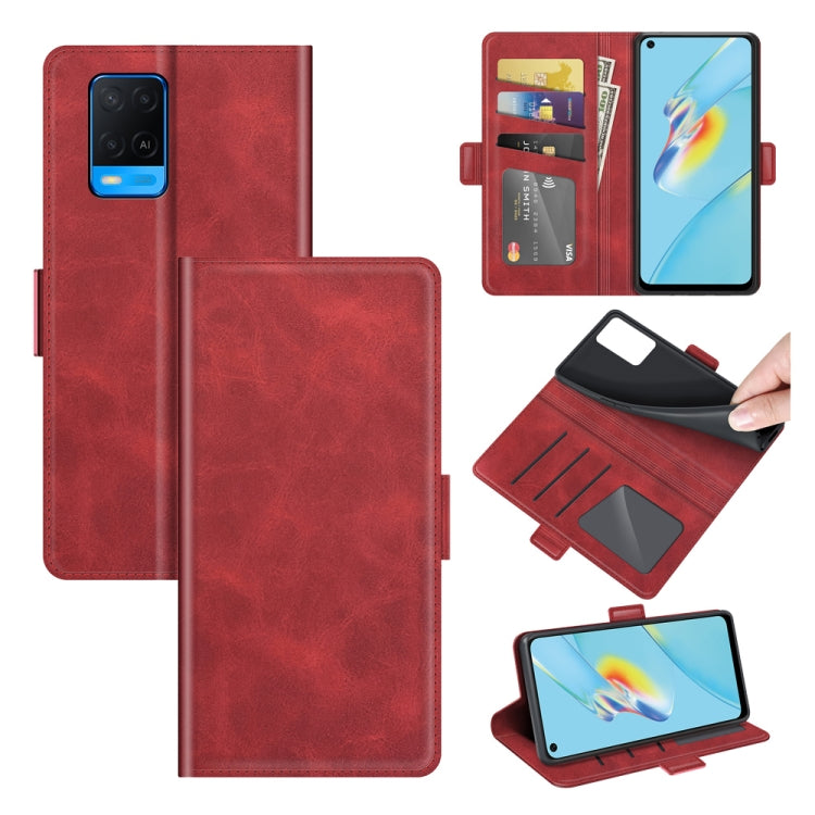 For OPPO A54 4G Dual-side Magnetic Buckle Horizontal Flip Leather Case with Holder & Card Slots & Wallet