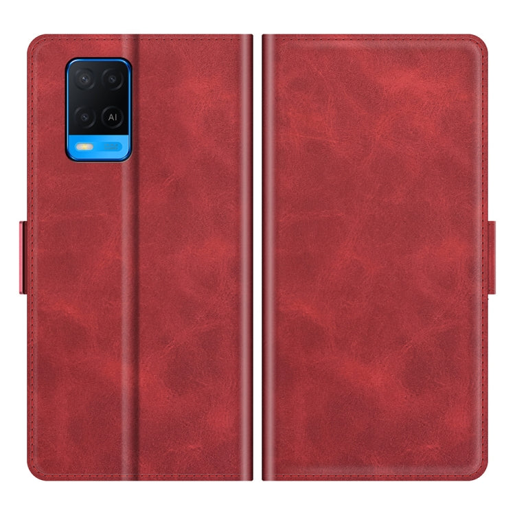 For OPPO A54 4G Dual-side Magnetic Buckle Horizontal Flip Leather Case with Holder & Card Slots & Wallet