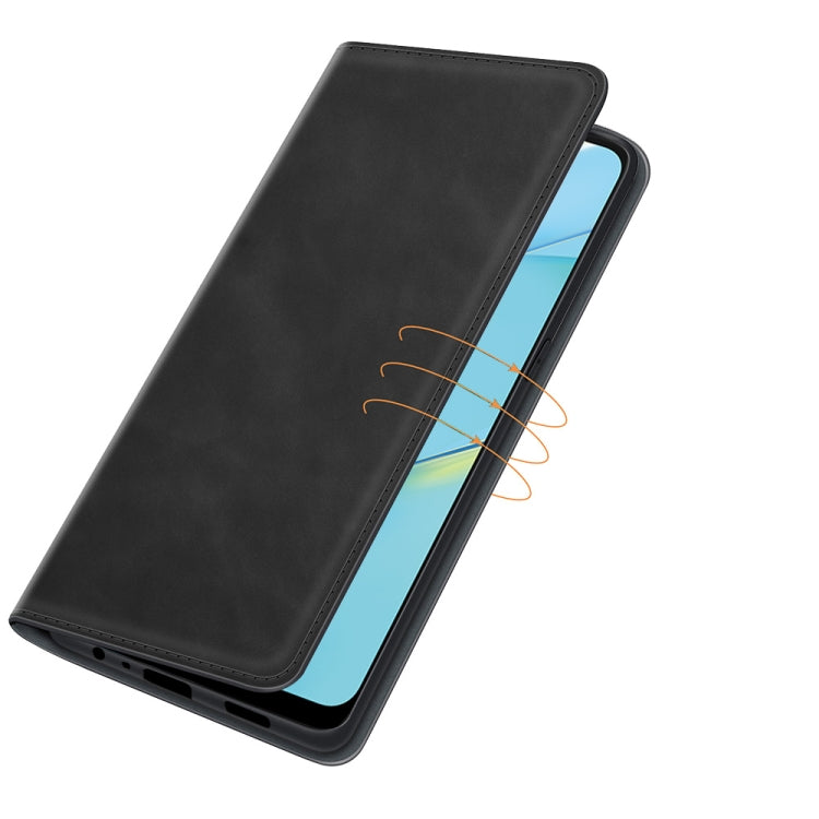 For OPPO A54 4G Retro-skin Business Magnetic Suction Leather Case with Holder & Card Slots & Wallet