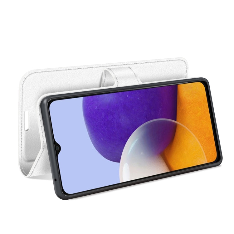 For Samsung Galaxy A22 5G Litchi Texture Horizontal Flip Protective Case with Holder & Card Slots & Wallet