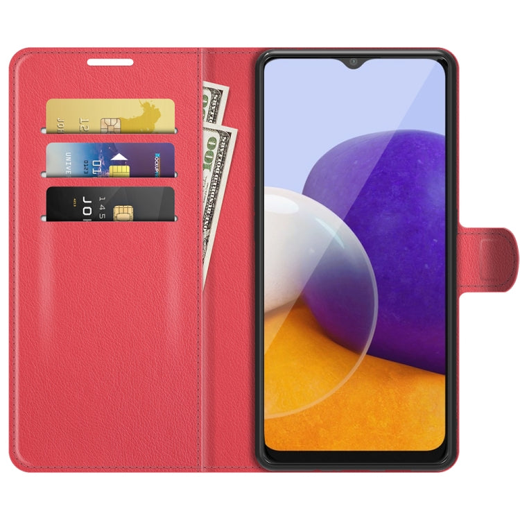 For Samsung Galaxy A22 5G Litchi Texture Horizontal Flip Protective Case with Holder & Card Slots & Wallet