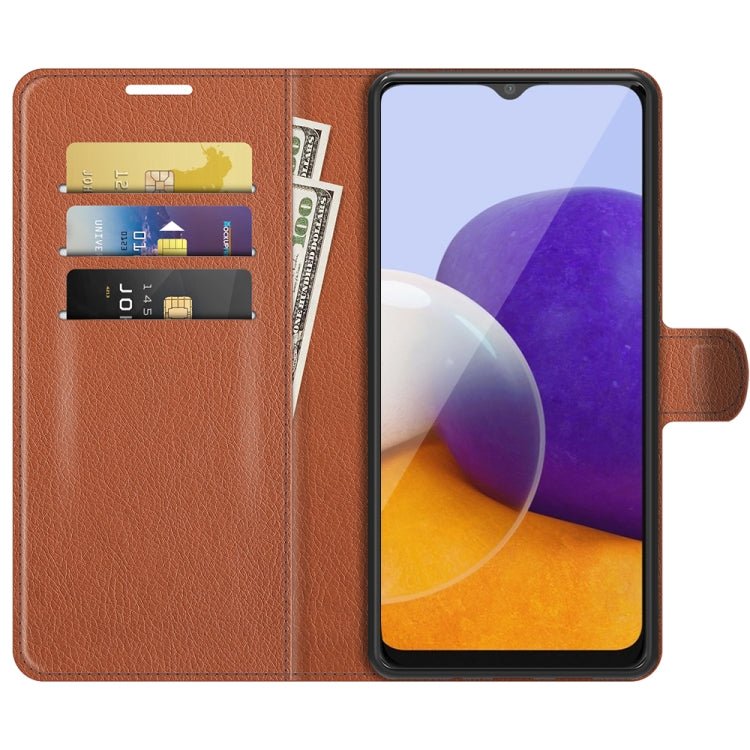 For Samsung Galaxy A22 5G Litchi Texture Horizontal Flip Protective Case with Holder & Card Slots & Wallet