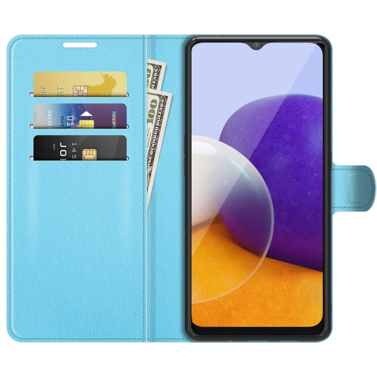 For Samsung Galaxy A22 5G Litchi Texture Horizontal Flip Protective Case with Holder & Card Slots & Wallet