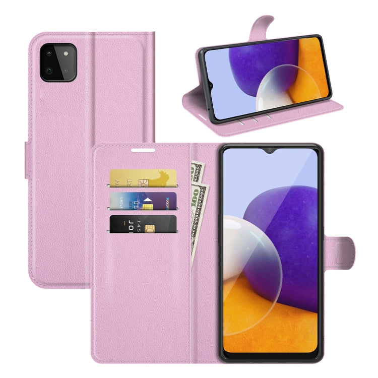 For Samsung Galaxy A22 5G Litchi Texture Horizontal Flip Protective Case with Holder & Card Slots & Wallet