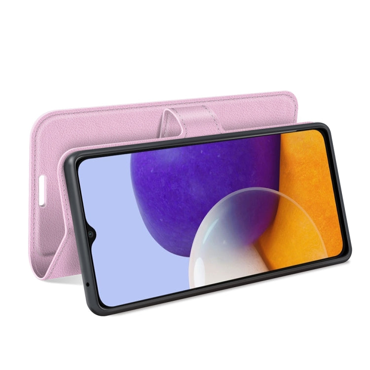 For Samsung Galaxy A22 5G Litchi Texture Horizontal Flip Protective Case with Holder & Card Slots & Wallet