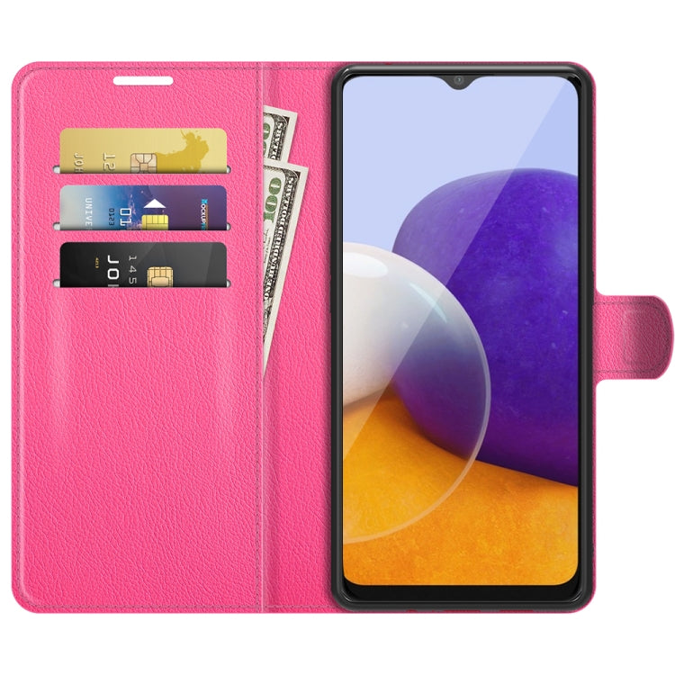 For Samsung Galaxy A22 5G Litchi Texture Horizontal Flip Protective Case with Holder & Card Slots & Wallet