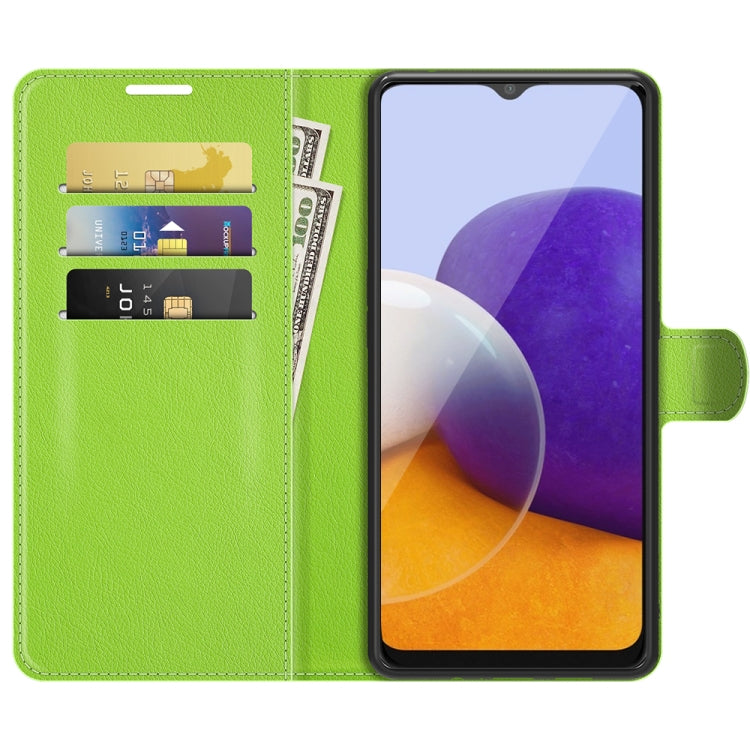 For Samsung Galaxy A22 5G Litchi Texture Horizontal Flip Protective Case with Holder & Card Slots & Wallet